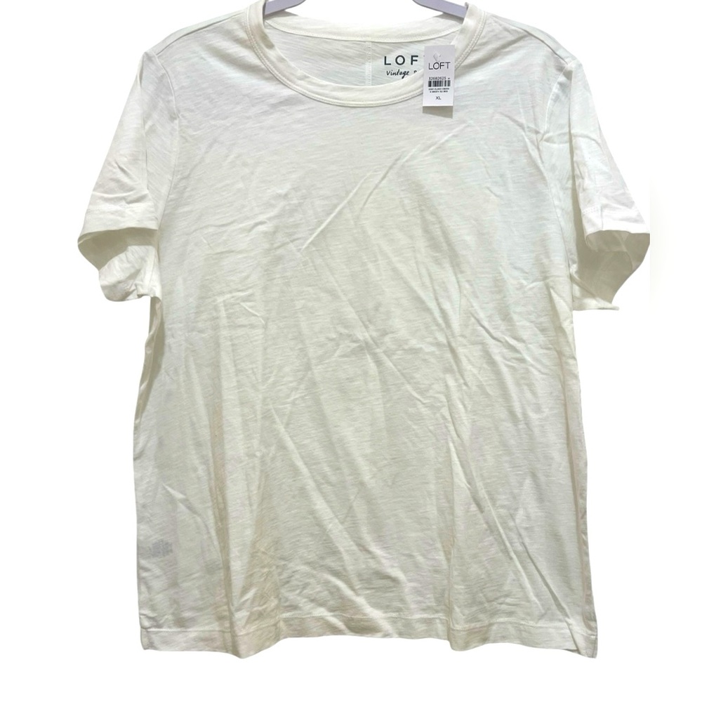 NWT Loft Vintage Soft women’s XL short sleeve white Tee Shirt